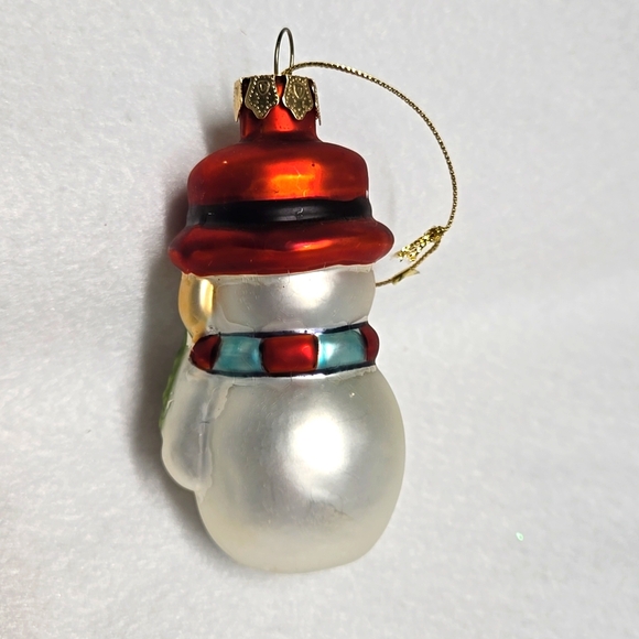 3 Vintage Christmas Ornaments Set Snowman 3½" Glass Christmas Tree Decor Holiday - Picture 15 of 16